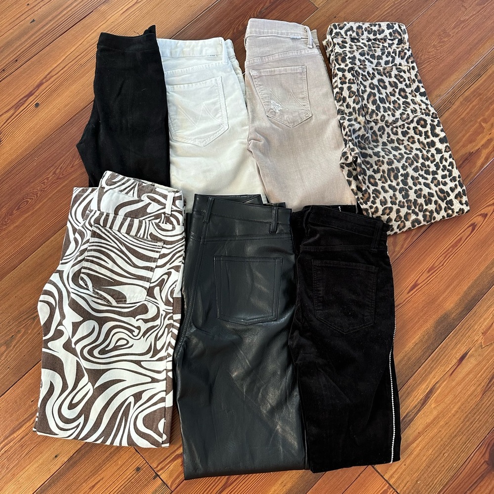 Bundle lot of 7 jeans pants from Vince Frame J Brand Mother - size 25, 4, Small